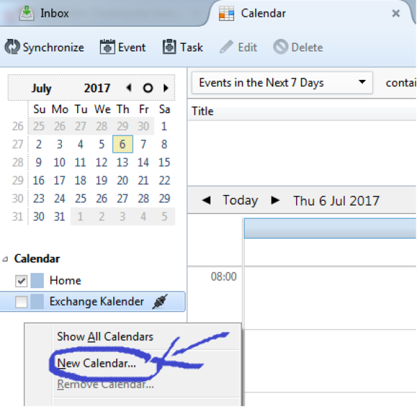 Create a new calendar