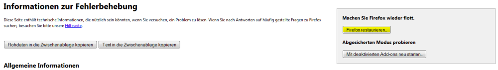 Firefox restaurieren