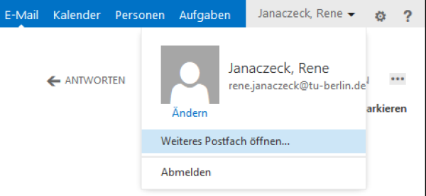 Weiteres Postfach öffnen