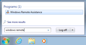 Search for Windows Remote Assistance